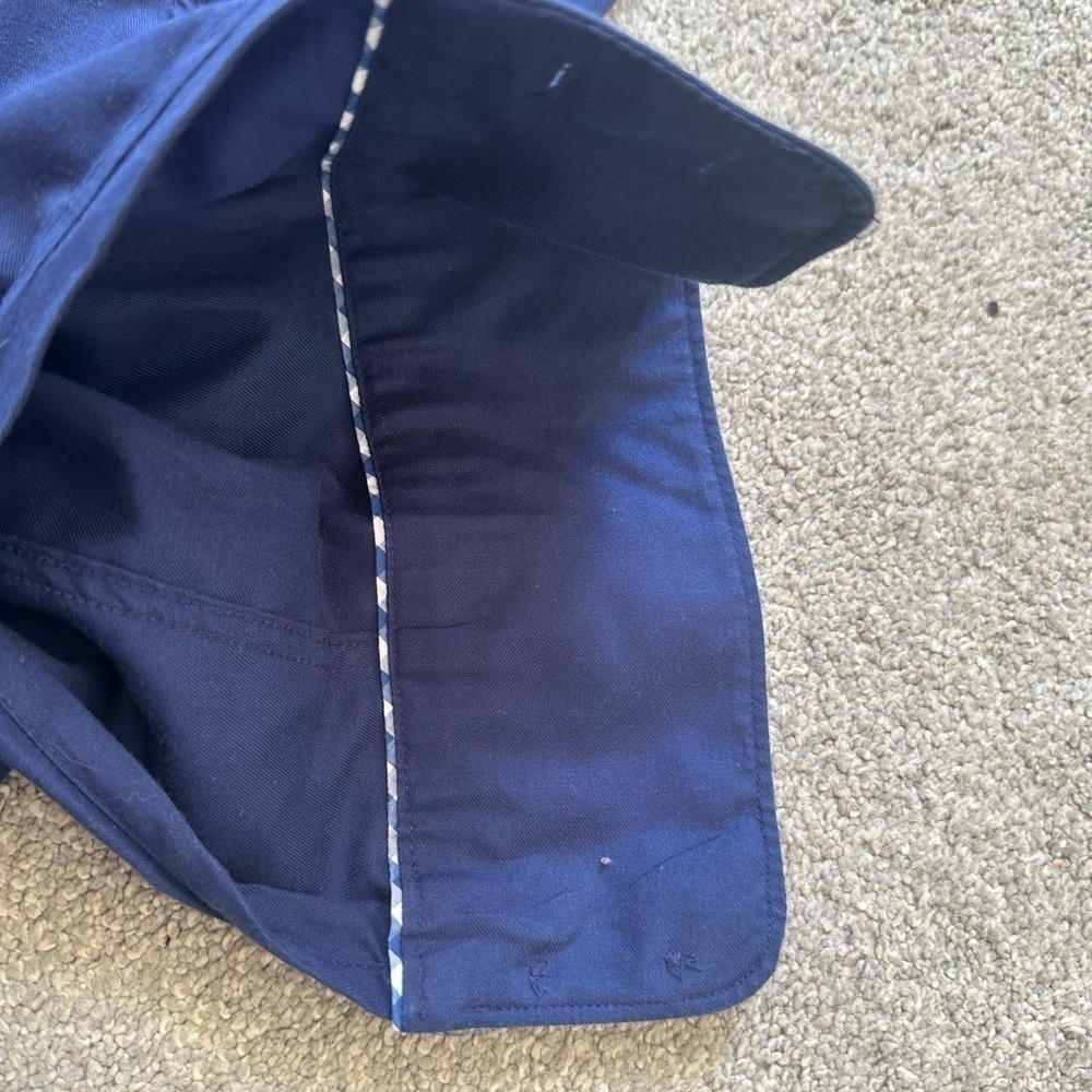 T.M. Lewin Cotton Twill Two Fold Cotton Casual Shirt Navy NWOT 16.5 regular - Picture 5 of 5